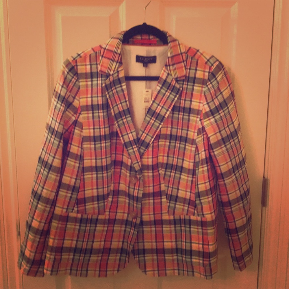 Talbots plaid blazer
